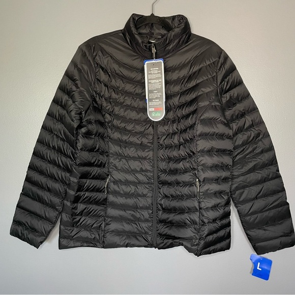 NWT 32 Degrees Heat Ultra Lightweight Down Packable Coat Jacket Black Sz L - Picture 6 of 14